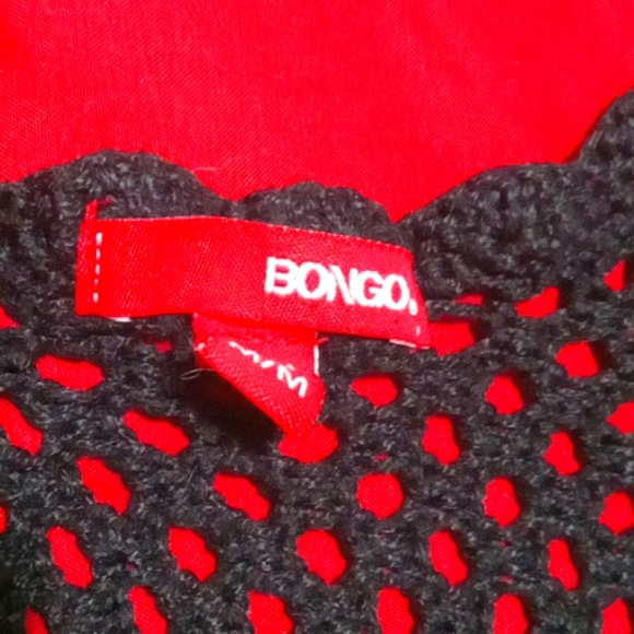 BONGO Vintage 90s y2k crochet knitwear fringe grunge hippy crop top - Picture 2 of 3